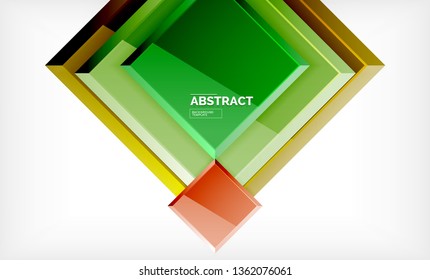 Square geometric background, vector modern template