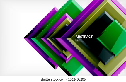 Square geometric background, vector modern template