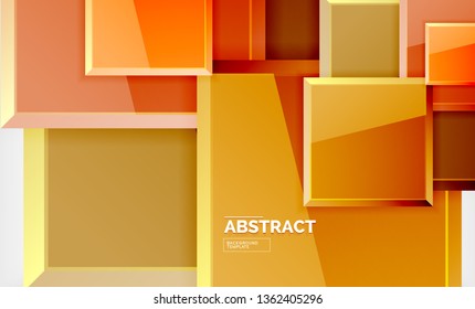 Square geometric background, vector modern template