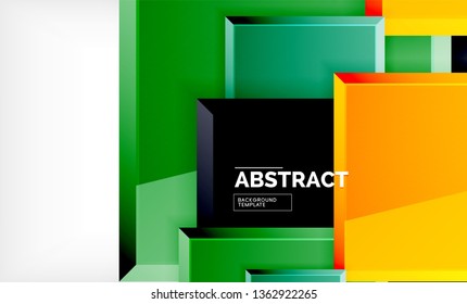 Square geometric background, vector modern template