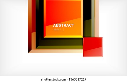 Square geometric background, vector modern template