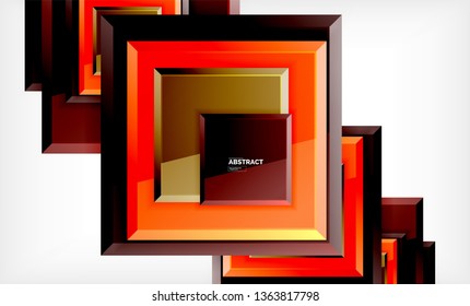 Square geometric background, vector modern template