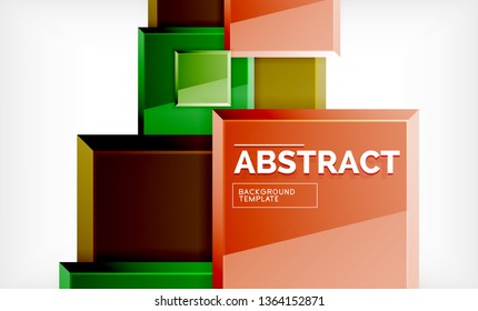 Square geometric background, vector modern template