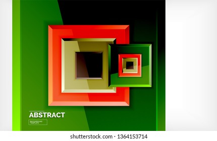 Square geometric background, vector modern template