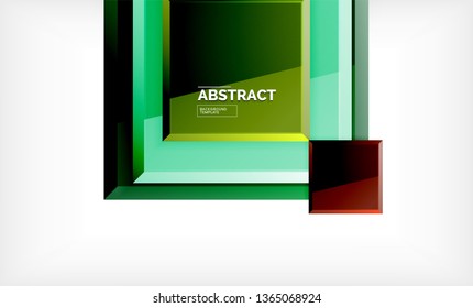 Square geometric background, vector modern template