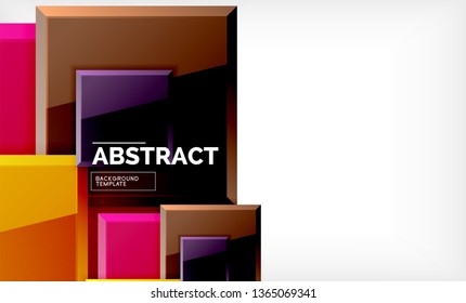 Square geometric background, vector modern template