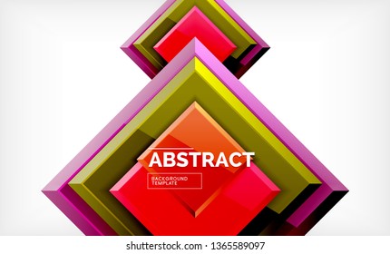 Square geometric background, vector modern template