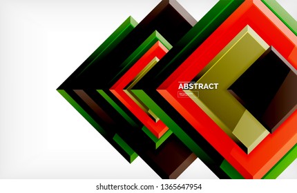 Square geometric background, vector modern template