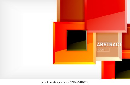 Square geometric background, vector modern template