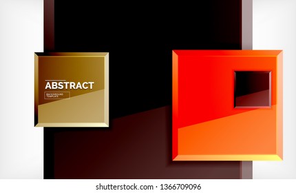 Square geometric background, vector modern template