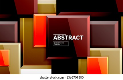 Square geometric background, vector modern template