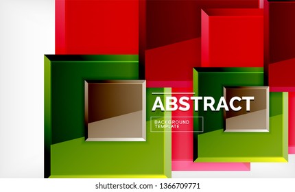 Square geometric background, vector modern template