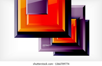 Square geometric background, vector modern template