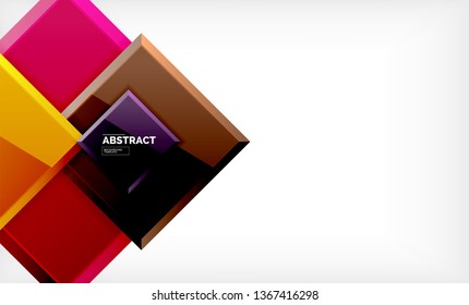 Square geometric background, vector modern template