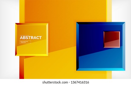 Square geometric background, vector modern template