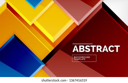 Square geometric background, vector modern template