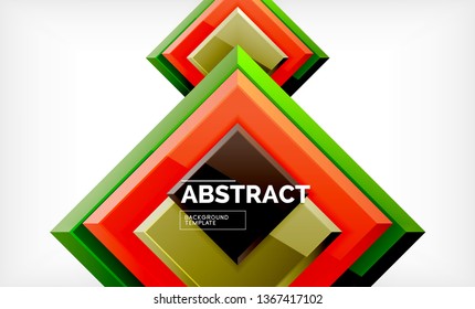 Square geometric background, vector modern template