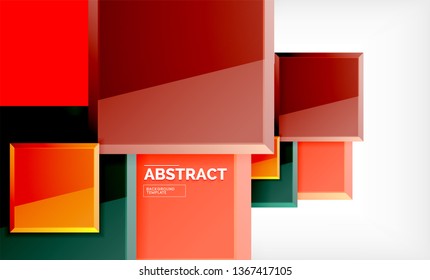 Square geometric background, vector modern template