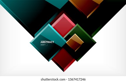 Square geometric background, vector modern template