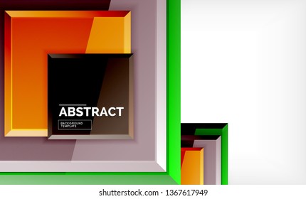 Square geometric background, vector modern template