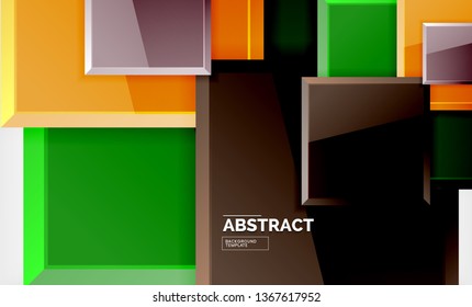 Square geometric background, vector modern template