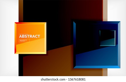 Square geometric background, vector modern template