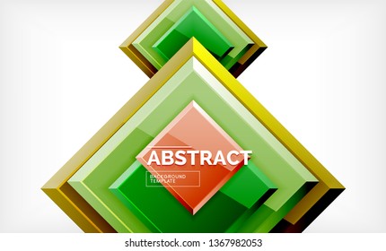 Square geometric background, vector modern template