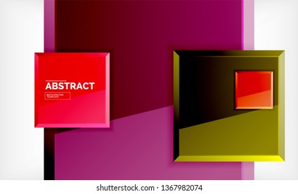 Fondo geométrico cuadrado, plantilla vectorial moderna