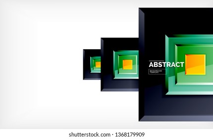 Square geometric background, vector modern template
