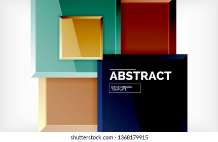 Square geometric background, vector modern template