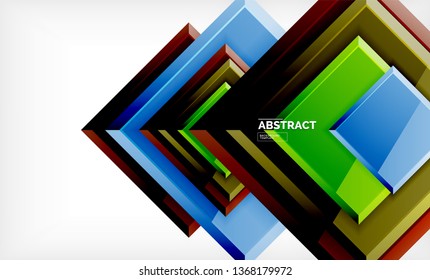 Square geometric background, vector modern template