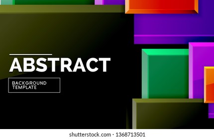 Square geometric background, vector modern template