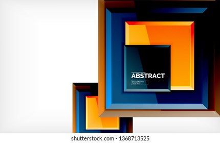 Square geometric background, vector modern template