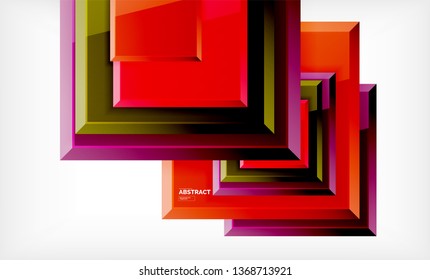 Square geometric background, vector modern template