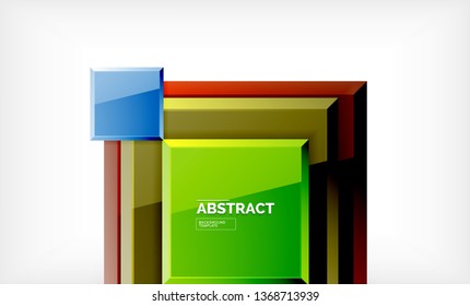 Square geometric background, vector modern template