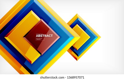 Square geometric background, vector modern template