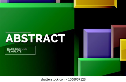 Square geometric background, vector modern template