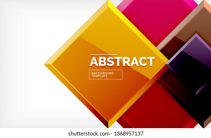 Square geometric background, vector modern template