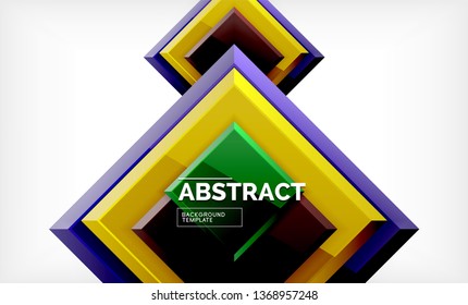 Square geometric background, vector modern template