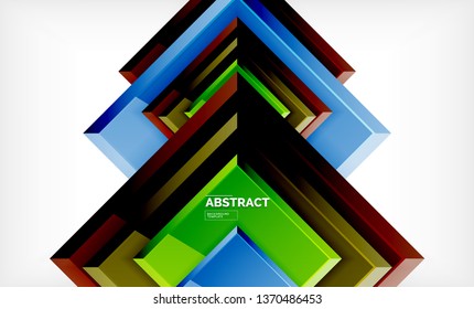 Square geometric background, vector modern template