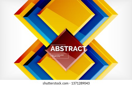 Square geometric background, vector modern template
