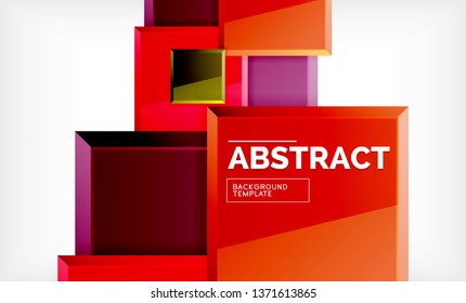 Square geometric background, vector modern template