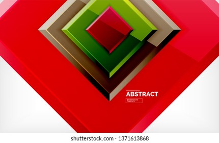 Square geometric background, vector modern template