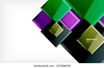 Square geometric background, vector modern template