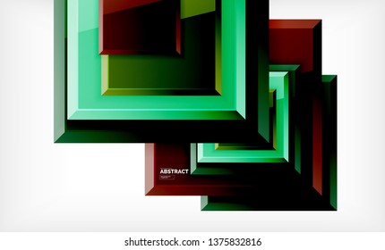 Square geometric background, vector modern template