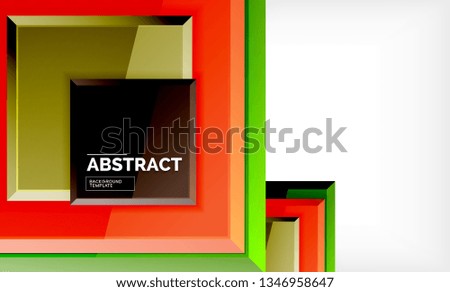 Square geometric background, vector modern template