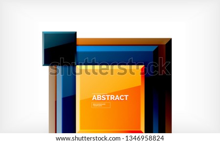 Square geometric background, vector modern template