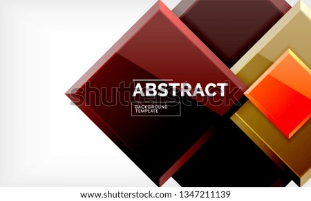 Square geometric background, vector modern template