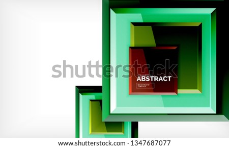Square geometric background, vector modern template