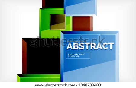 Square geometric background, vector modern template